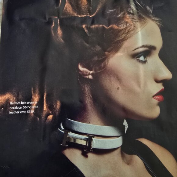 Vintage Pink Leather Slim Belt with Silver Rhinestone Buckle & Studs - Picture 7 of 7